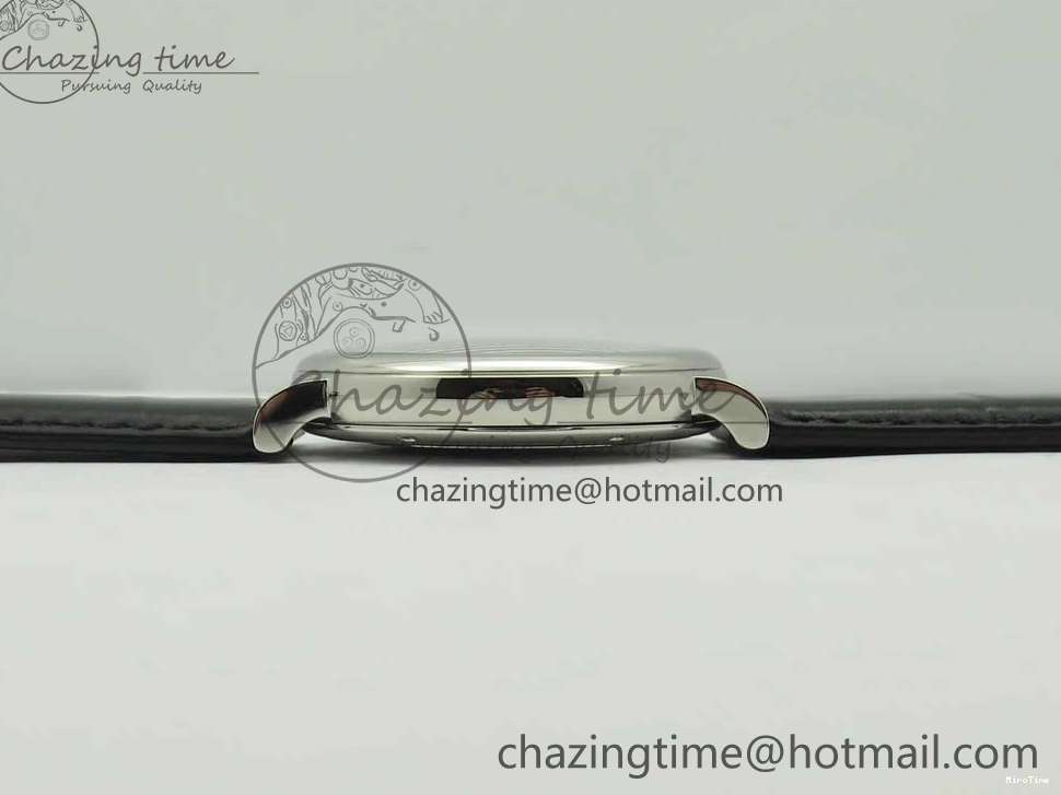 MIROTIME 0217 Portofino Automatic SS FKF 1:1 Best Edition White Dial SS Markers on Black Leather Strap A QuickDry 7138